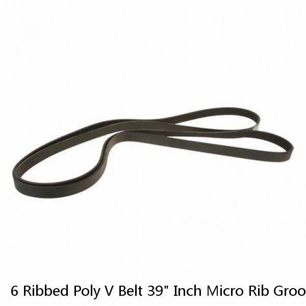 6 Ribbed Poly V Belt 39" Inch Micro Rib Groove Flat Belt Metric 390J6 390 J 6 #1 image